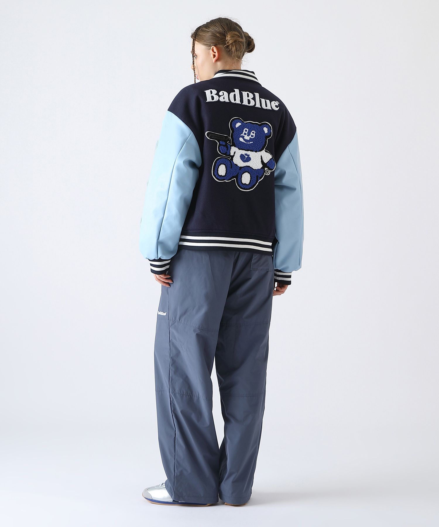 MUSINSA | BADBLUE BadBear Varsity Jacket Navy