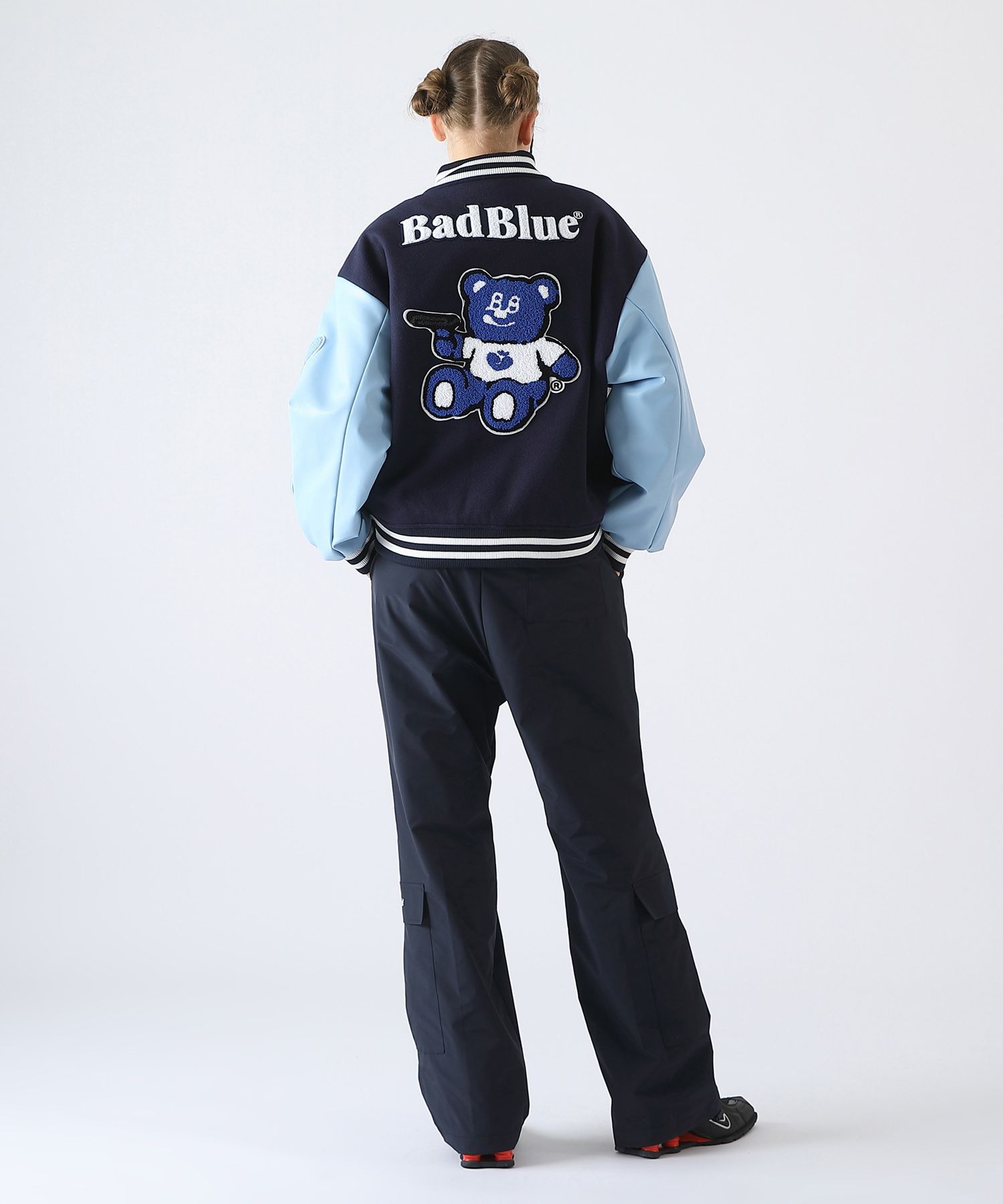 100%正規品 MUSINSA Navy Jacket Varsity BadBear BADBLUE | ジャケット・アウター