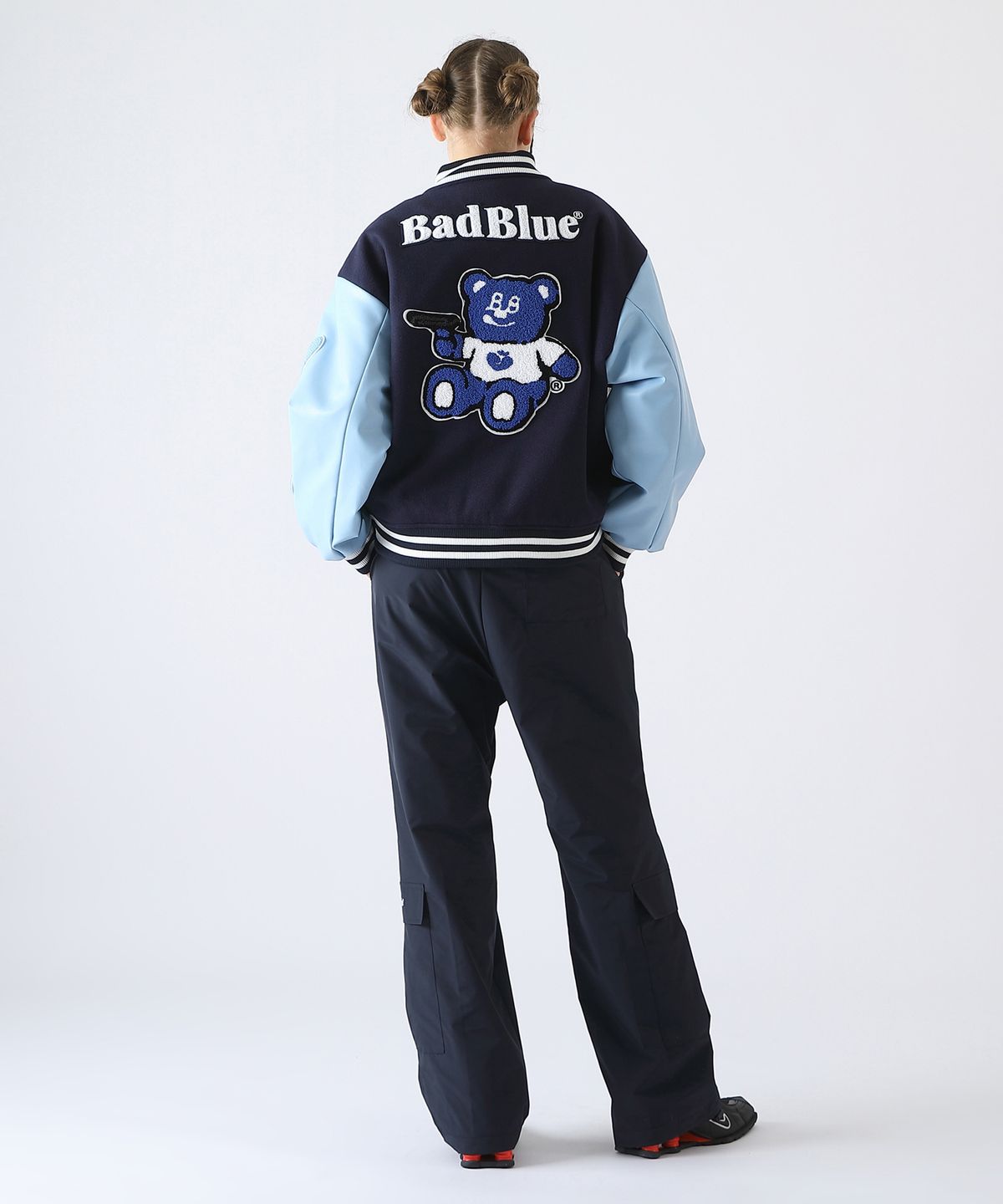 배드블루(BADBLUE) BadBear Varsity Jacket Navy