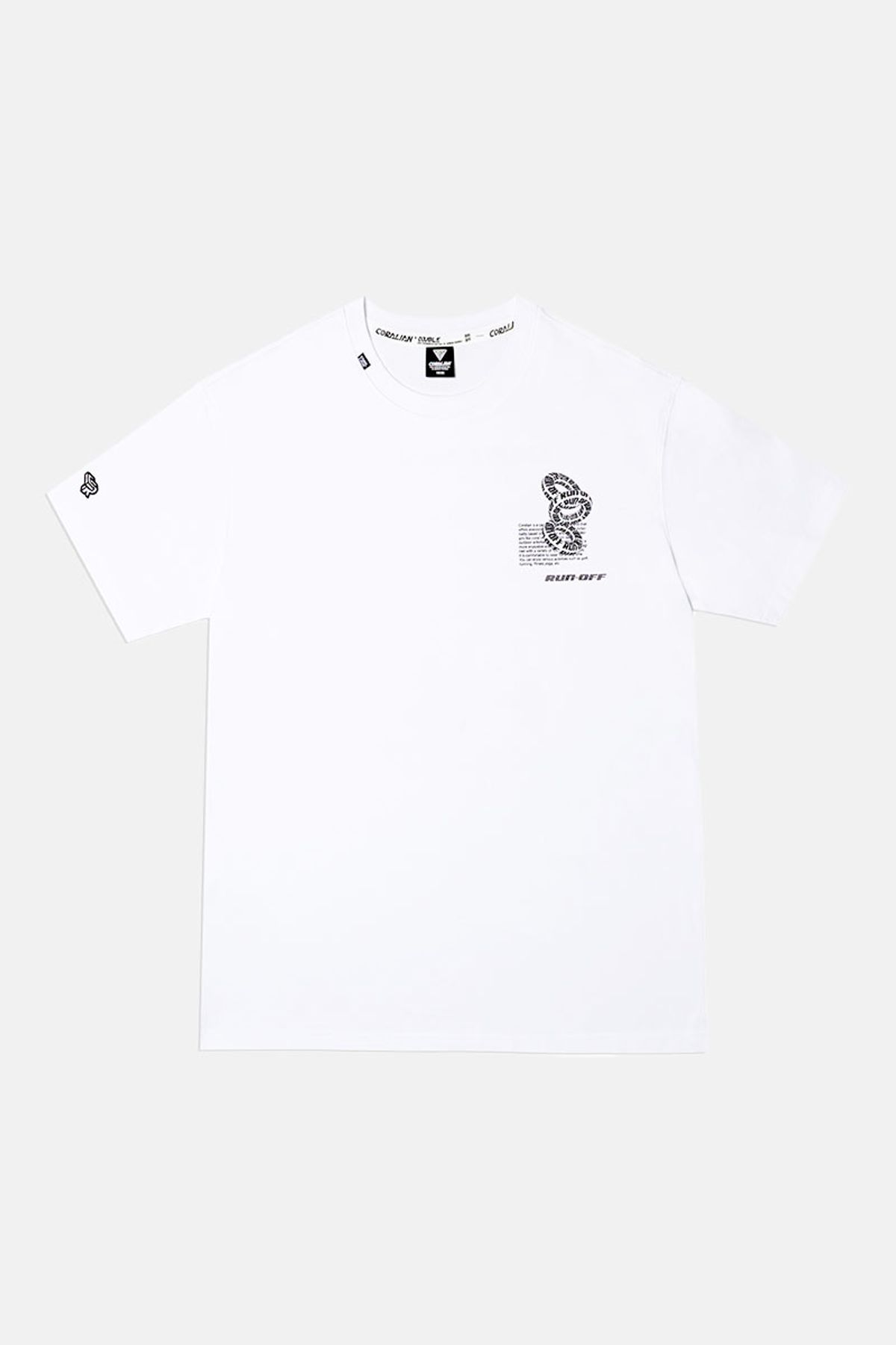코랄리안(CORALIAN) 일립스 아트웍 면티셔츠 화이트