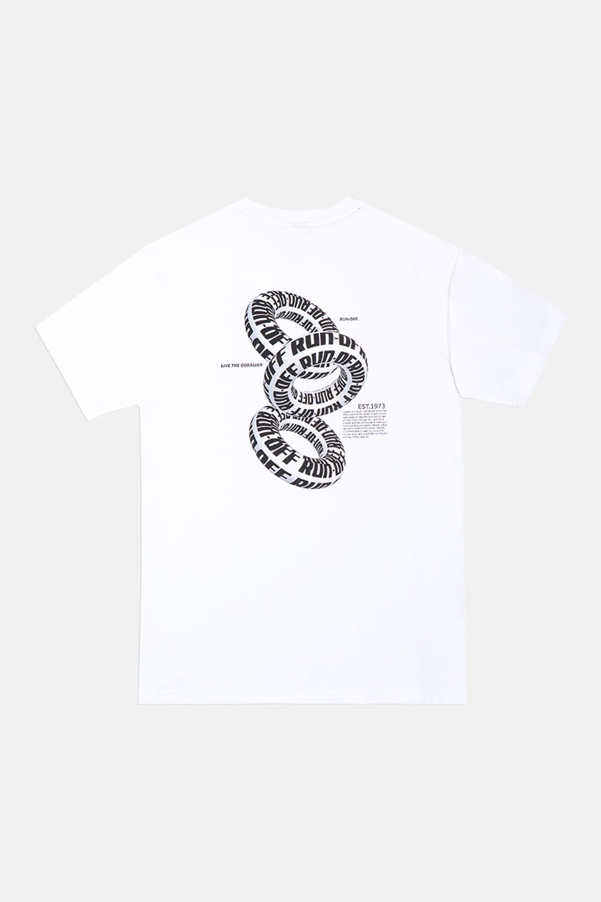 코랄리안(CORALIAN) 일립스 아트웍 면티셔츠 화이트