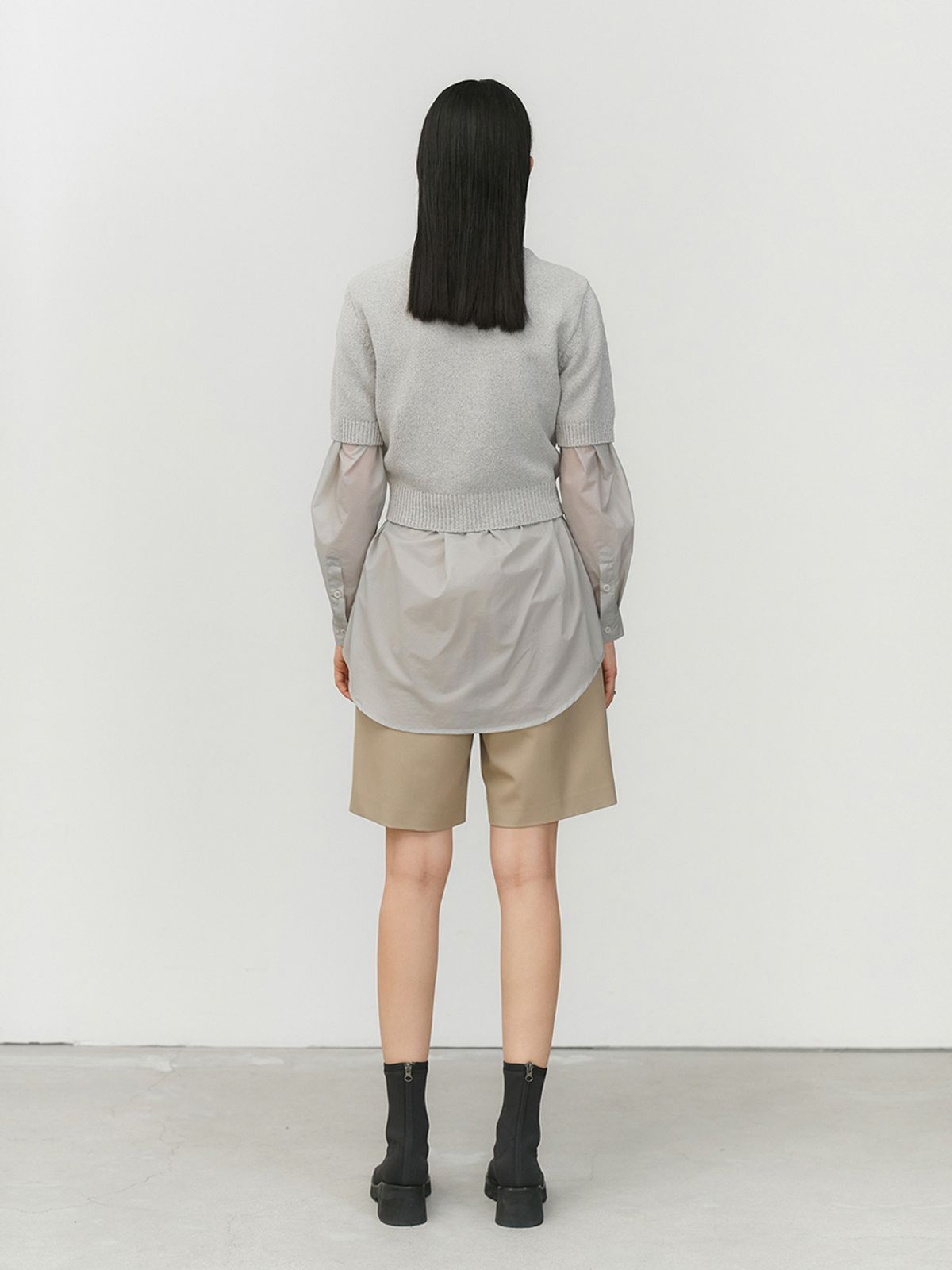아모멘토(AMOMENTO) BACK CUT-OUT PULLOVER_GREY