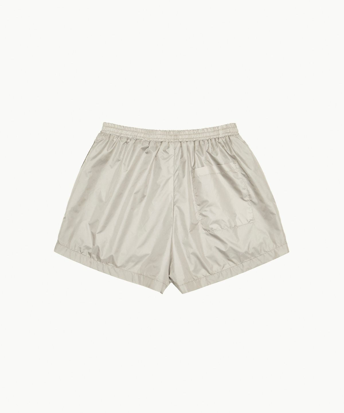 아모멘토(AMOMENTO) GLOSSY BANDING SHORTS_GREY BEIGE