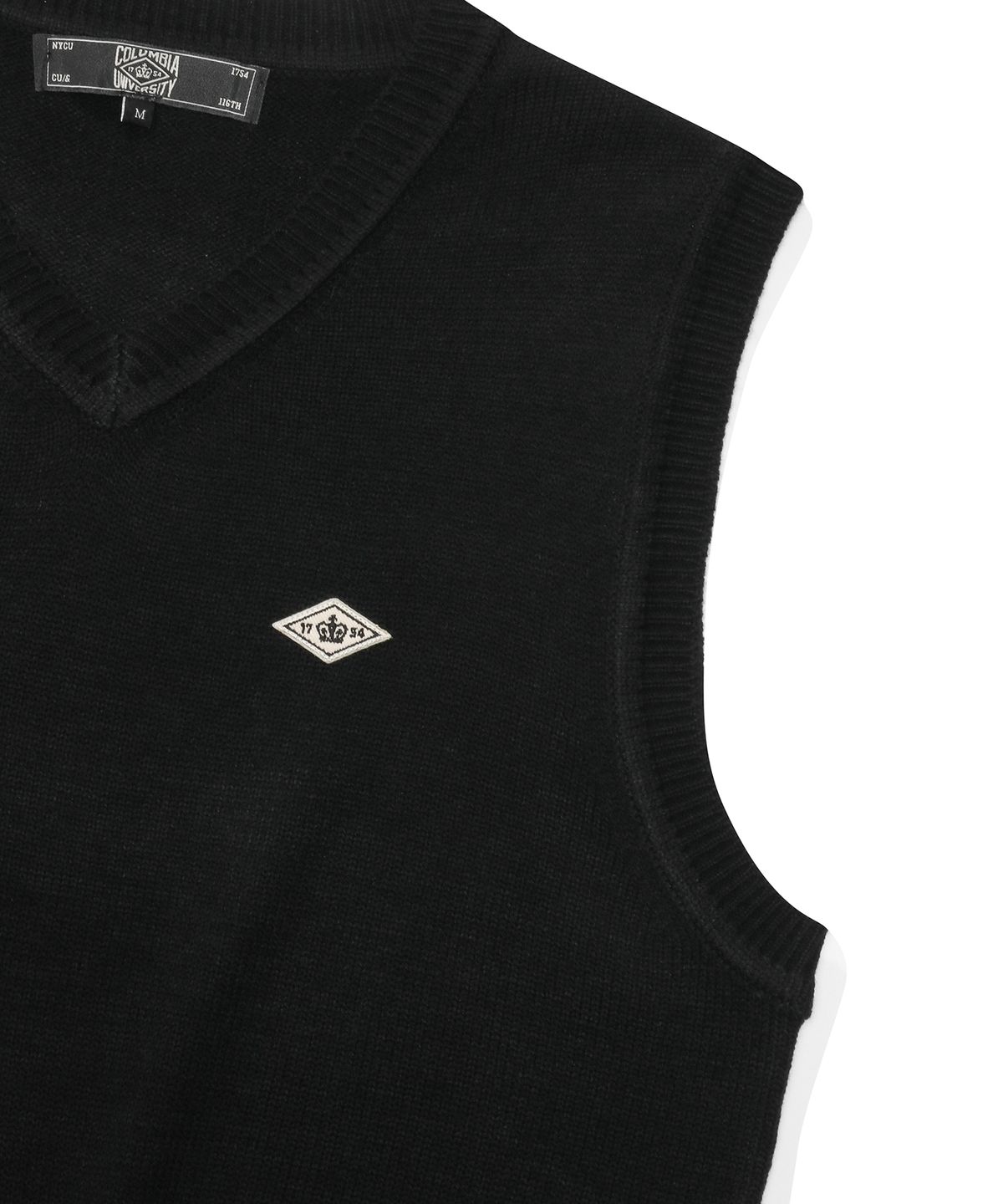 컬럼비아 유니버시티(COLUMBIA UNIVERSITY) 1754 CROWN V NECK VEST SWEATER 블랙