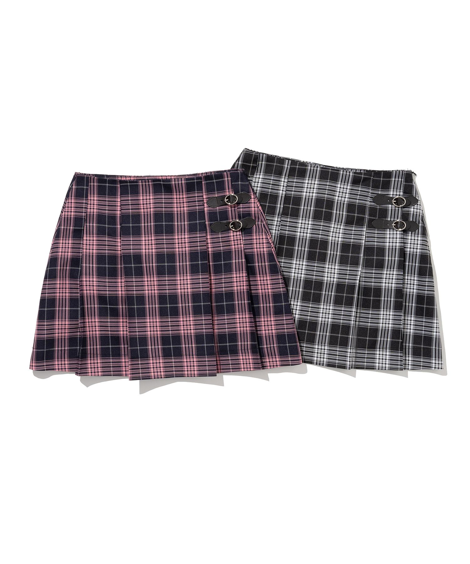 rosemuse check pleated skirt black