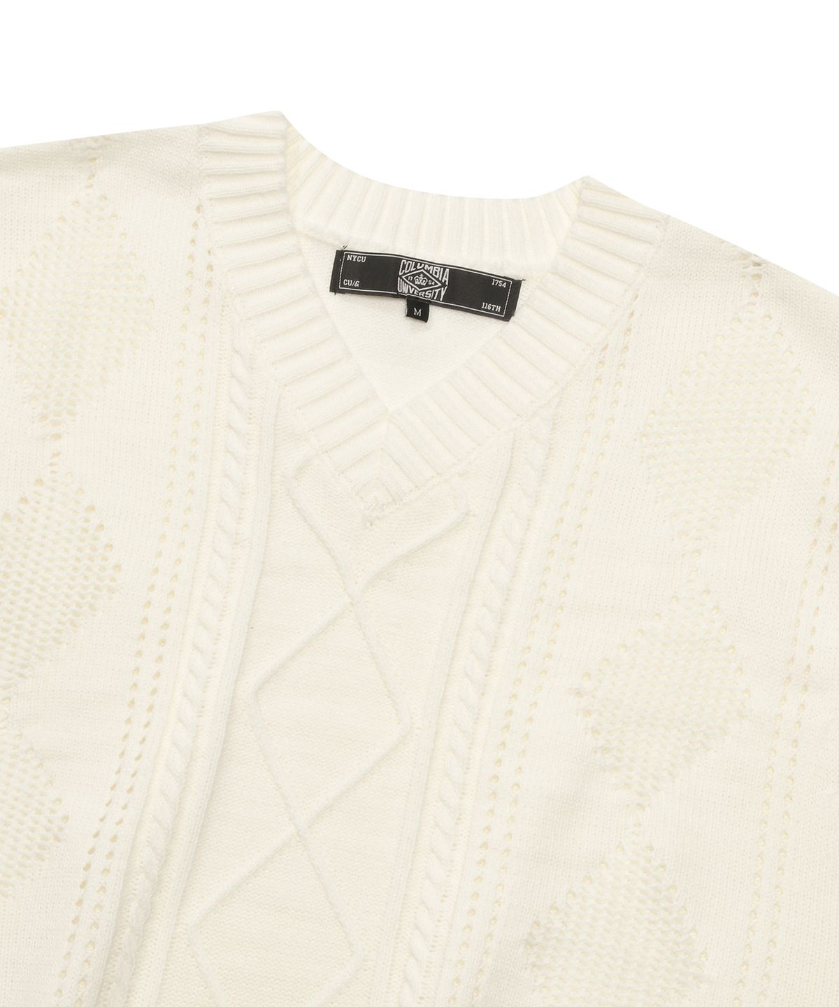 컬럼비아 유니버시티(COLUMBIA UNIVERSITY) TWISTED V NECK VEST SWEATER 크림