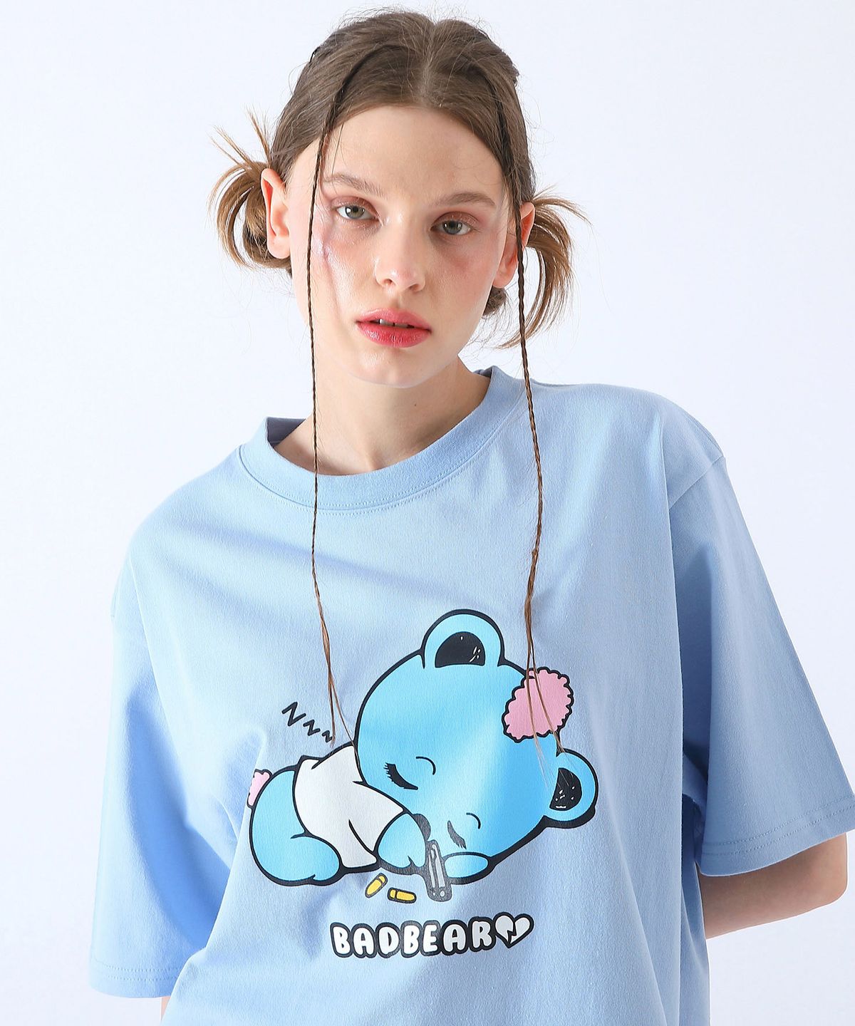 배드블루(BADBLUE) Baby BadBear Oversized Tee Skyblue