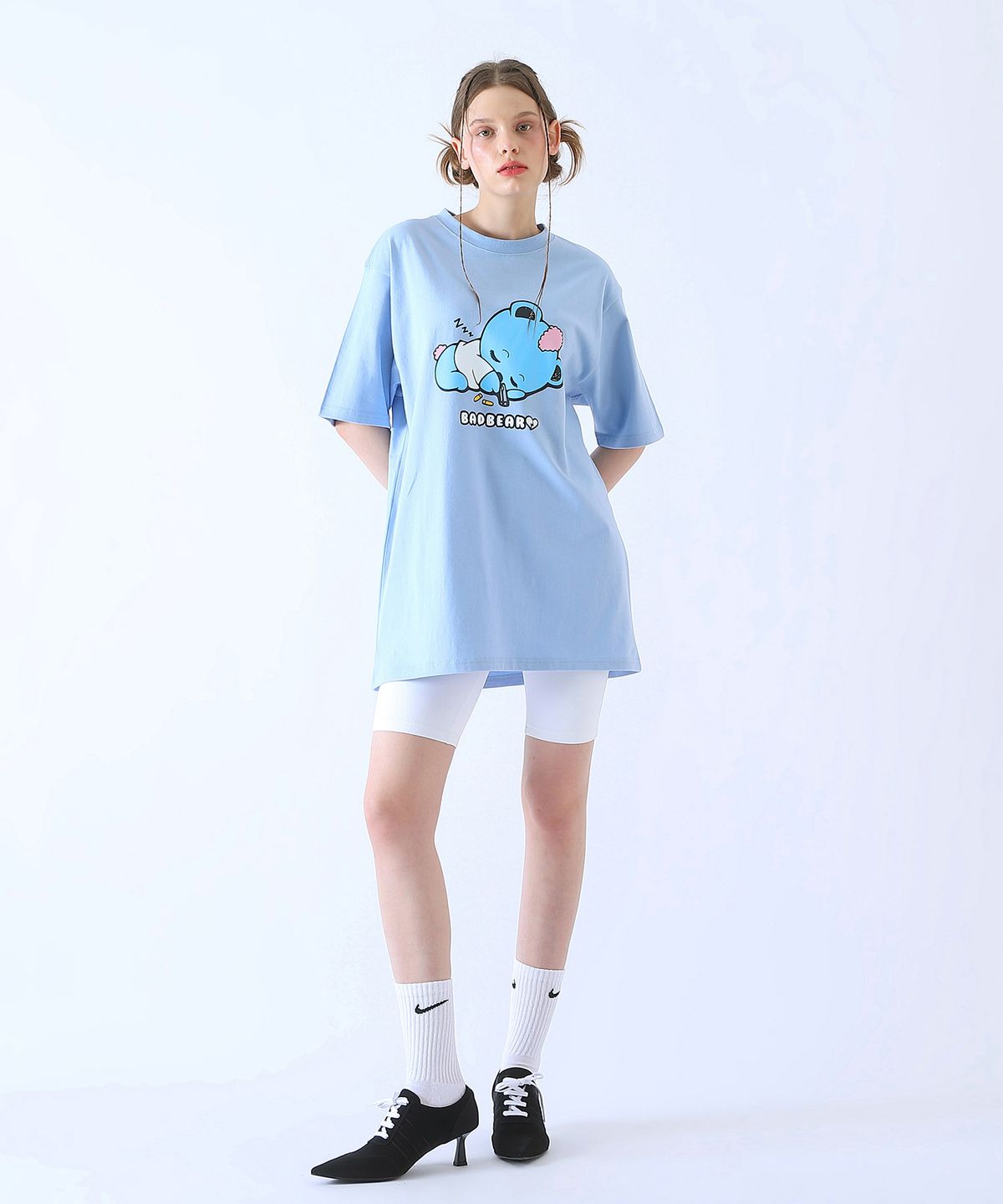 배드블루(BADBLUE) Baby BadBear Oversized Tee Skyblue