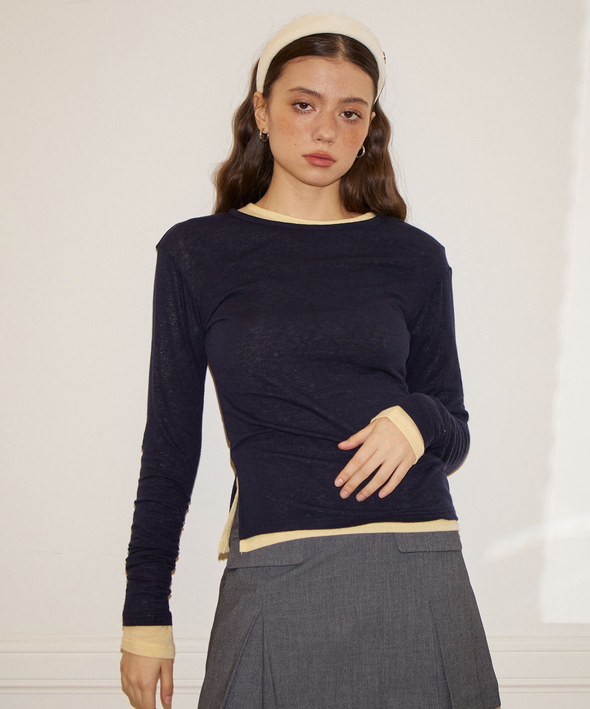 살롱 드 욘(SALON DE YOHN) Basic Slit T_ 4Colors