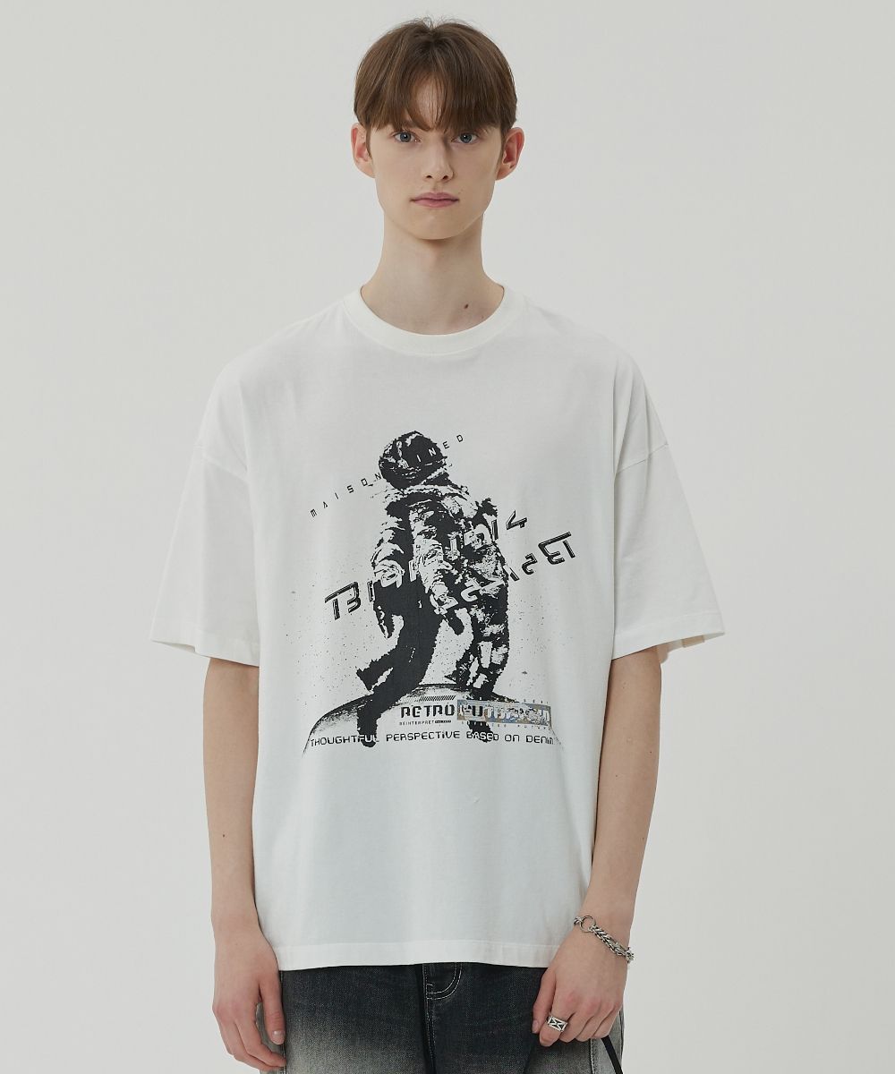 【MAISON MINED】23SS★ SPACESUIT HALF T 메종미네드(MAISON MINED) ASTRONAUT HALF T WHITE - 사이즈