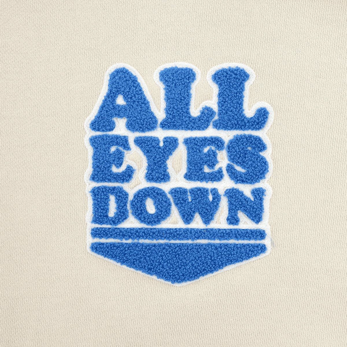 올아이즈다운(ALL EYES DOWN) CHENILLE EMBLEM HOODIE(Beige)