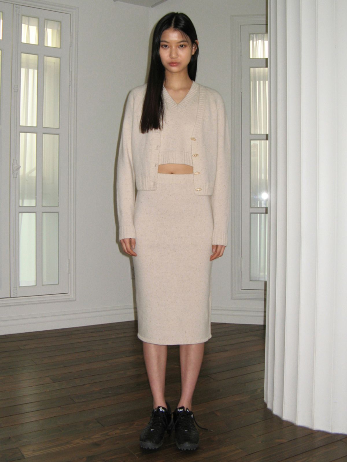 시눈(SINOON) WOOL BLENDED KNIT VEST (IVORY)