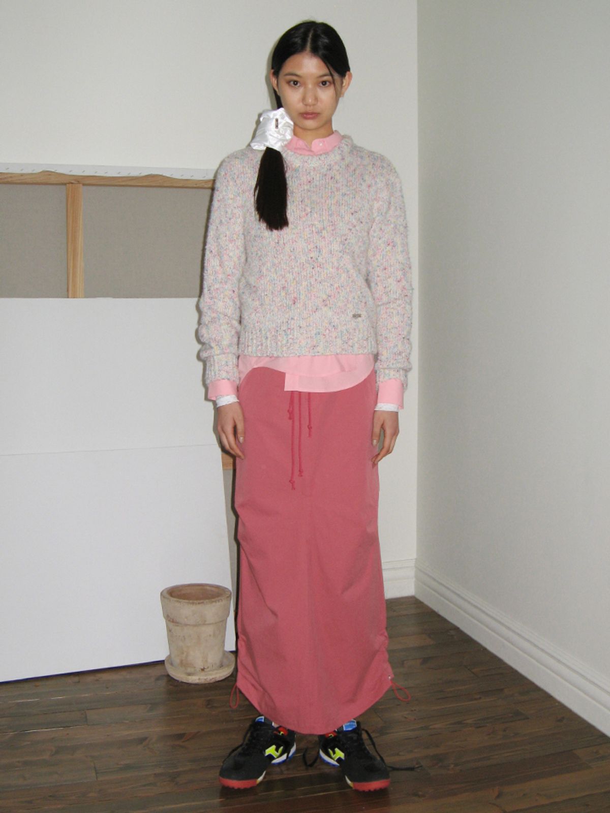 시눈(SINOON) WORK WEAR LONG SKIRT (PINK)