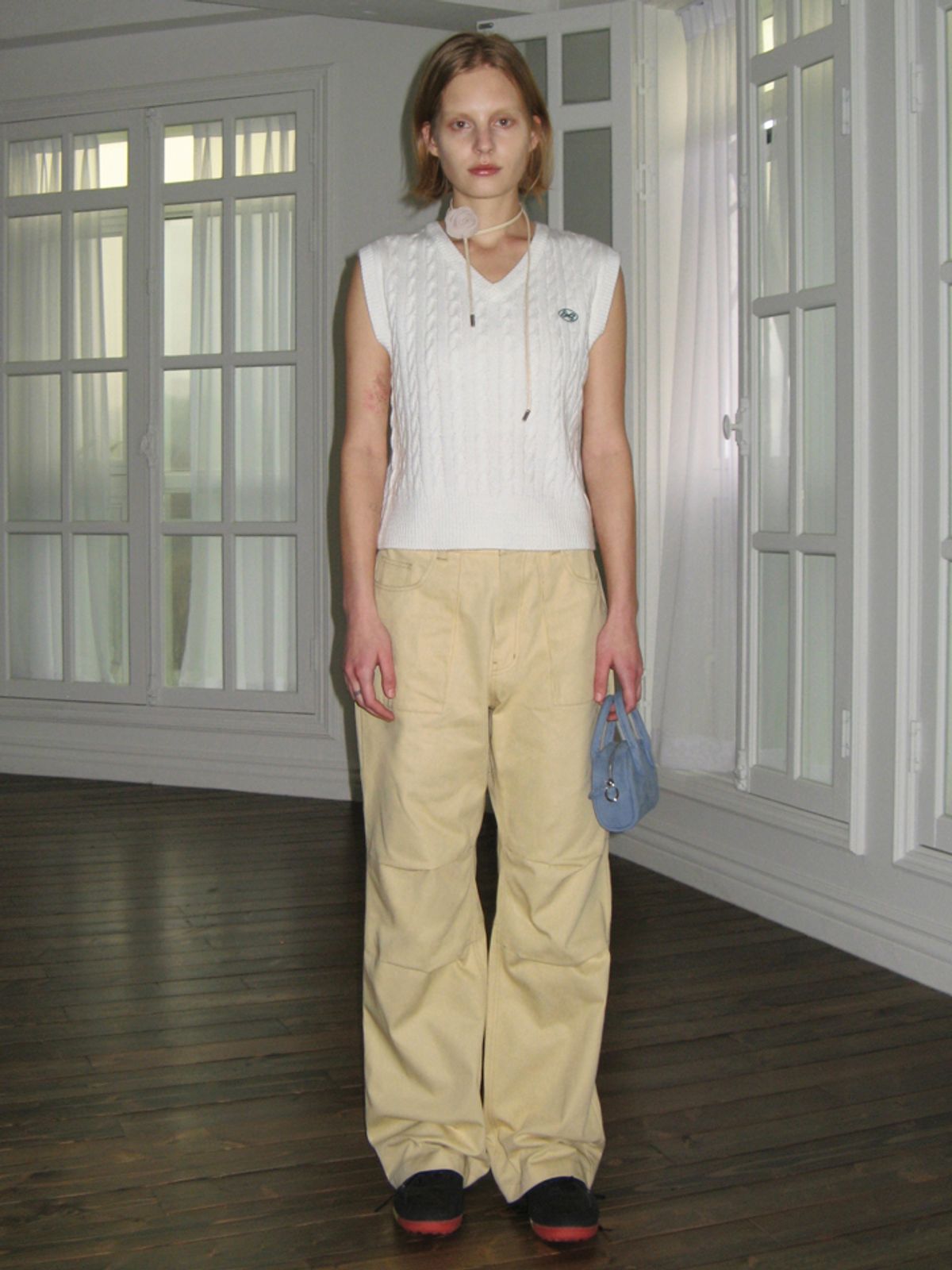 시눈(SINOON) OUT-POCKET CARPENTER PANTS (CREAM YELLOW)