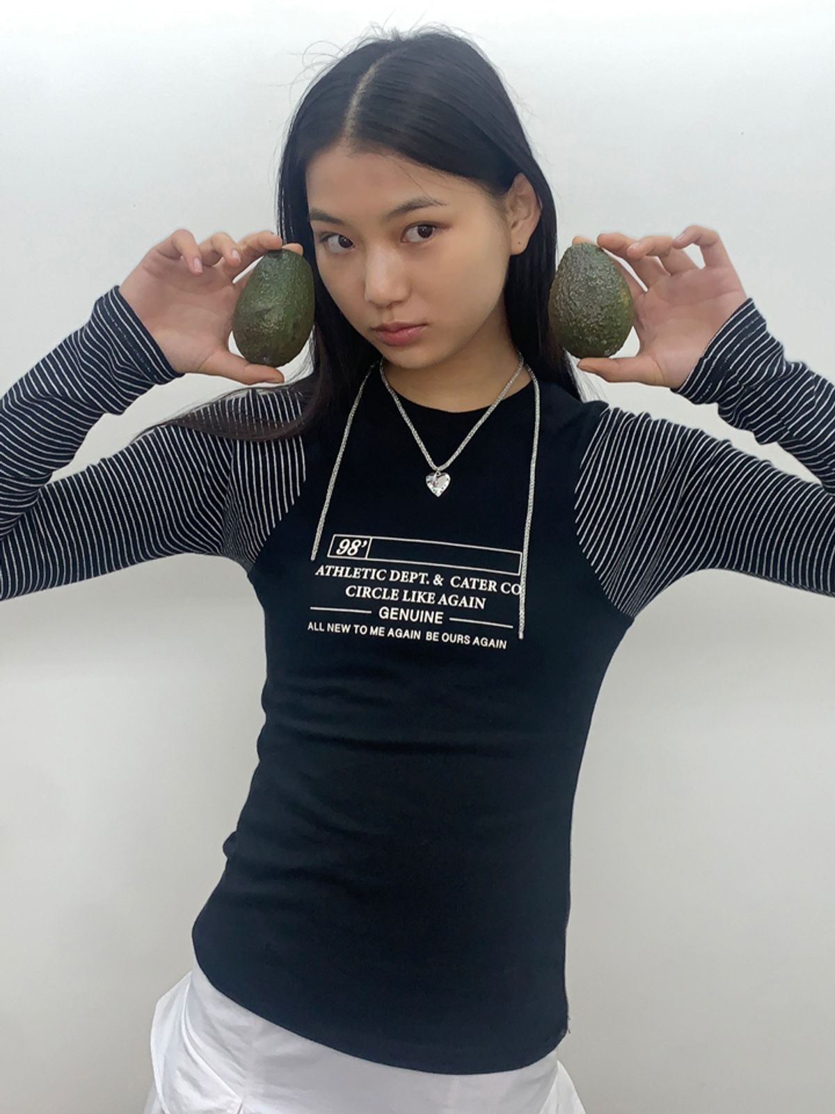 시눈(SINOON) STRIPE RAGLAN LONG SLEEVE (BLACK)