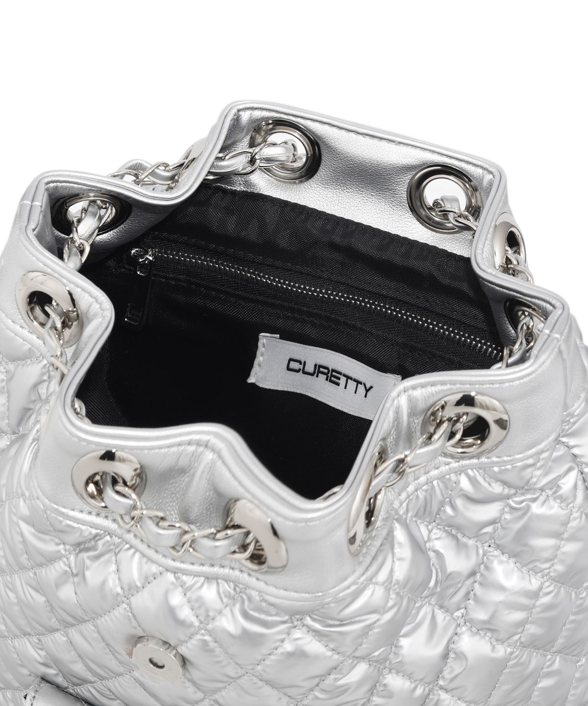 큐리티(CURETTY) C METALLIC QUILTING MINI BACKPACK_SILVER