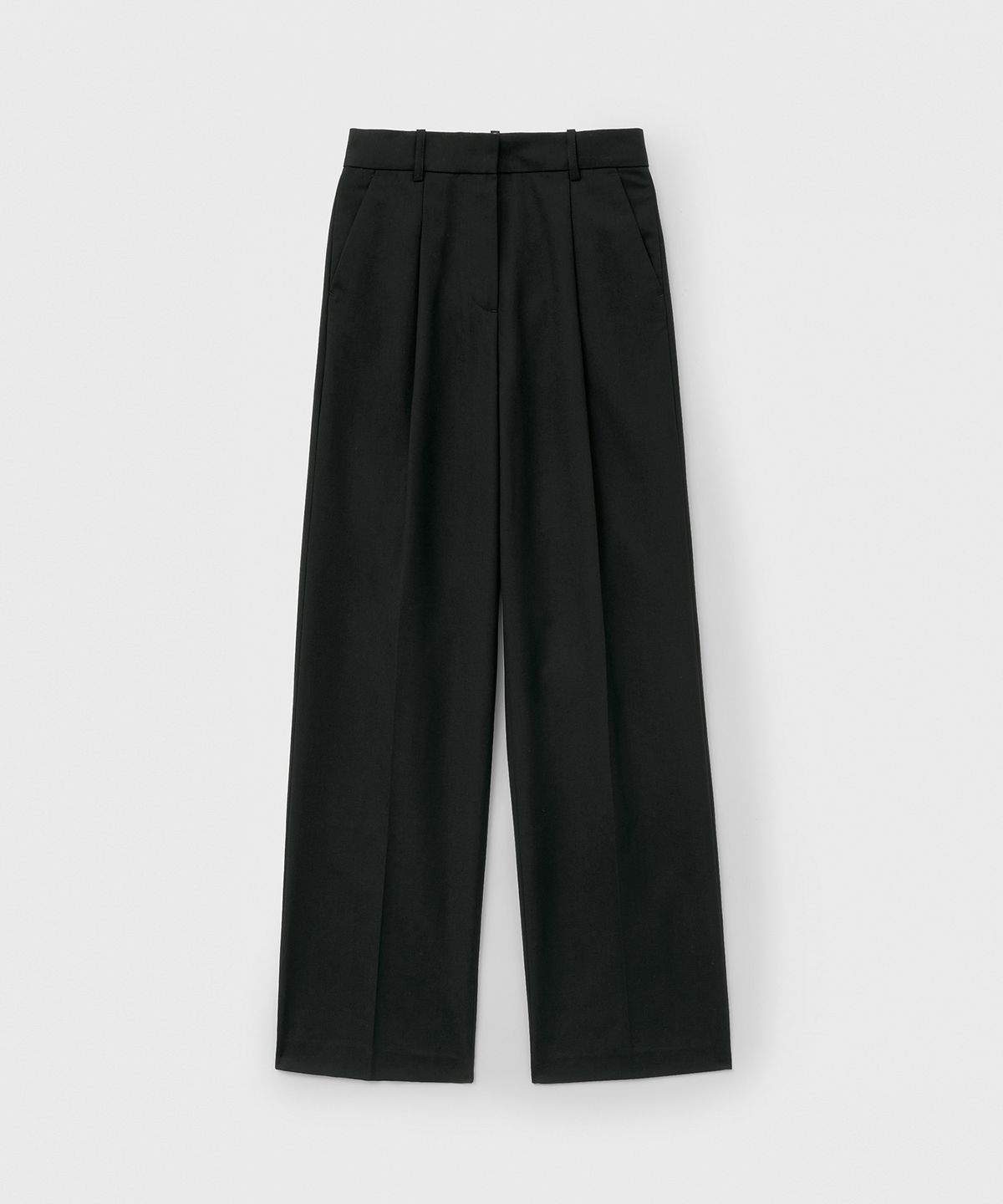 몽돌(MONGDOL) 원턱 와이드 슬랙스 블랙 MDPT025BLACK