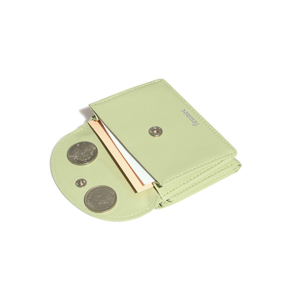 MUSINSA | fennec CRINKLE HALFMOON MINI WALLET - SAGE MINT