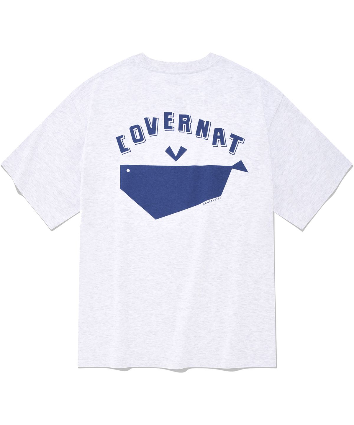 커버낫(COVERNAT) 웨일 로고 티셔츠 헤더 그레이