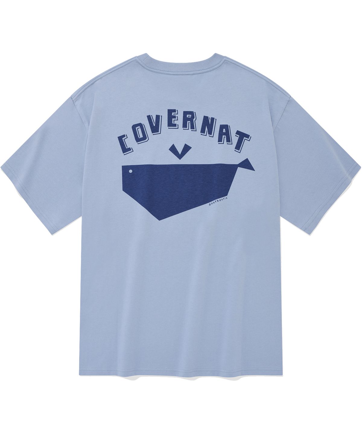 커버낫(COVERNAT) 웨일 로고 티셔츠 스카이 블루