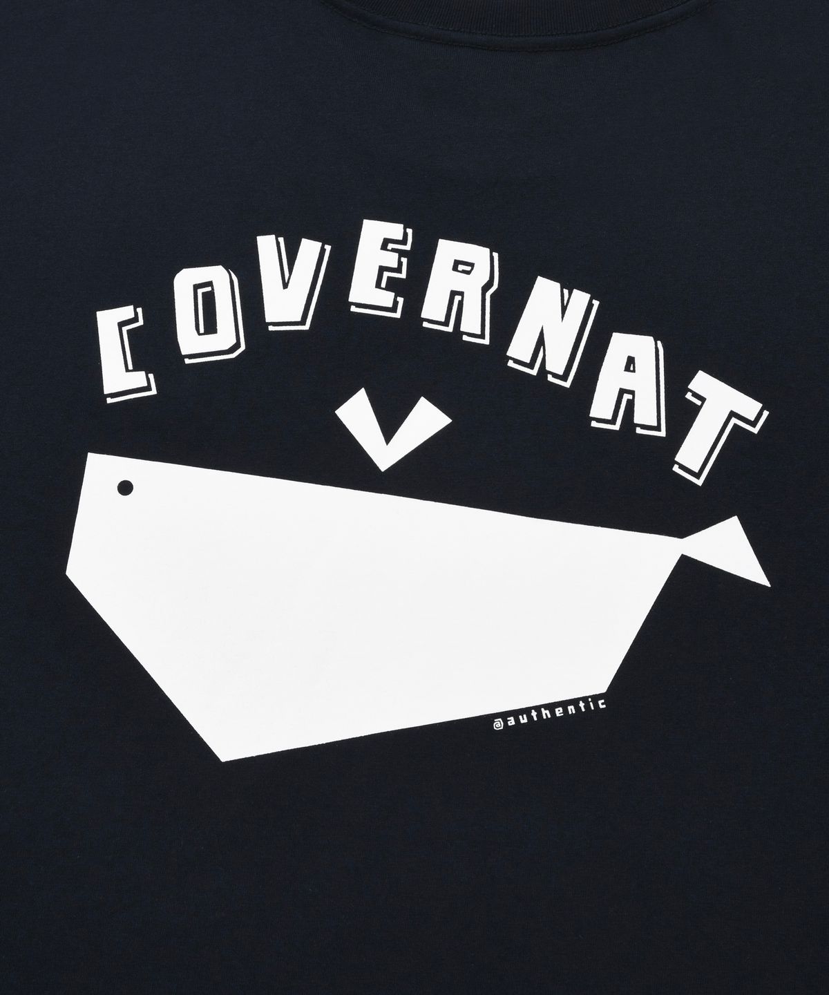 커버낫(COVERNAT) 웨일 로고 티셔츠 네이비
