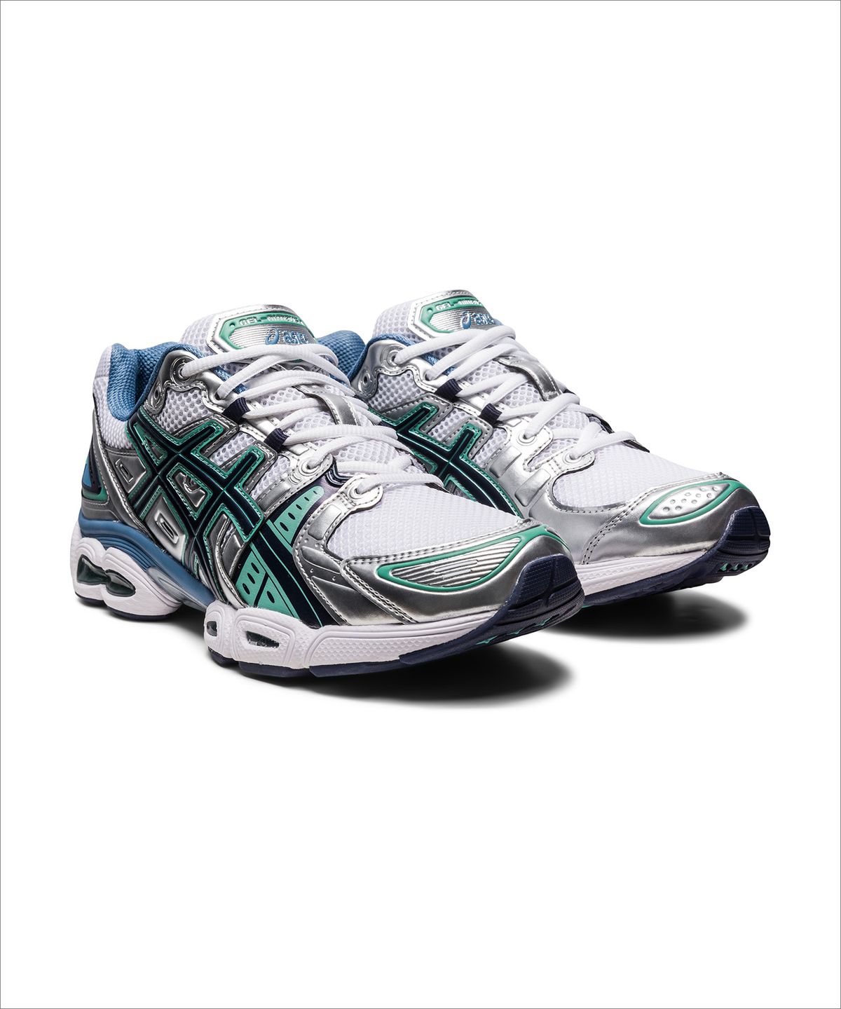 아식스(ASICS) 젤-님버스 9 - 화이트:퓨어 실버 / 1201A424-104