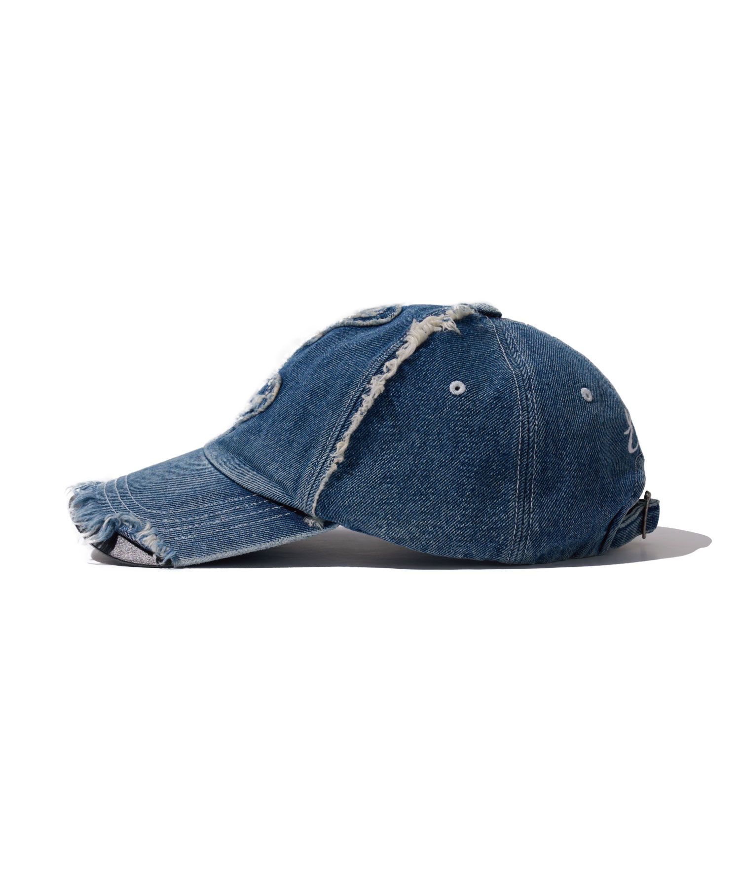 MUSINSA | ETCE DAMAGED DENIM CAP (BLUE)