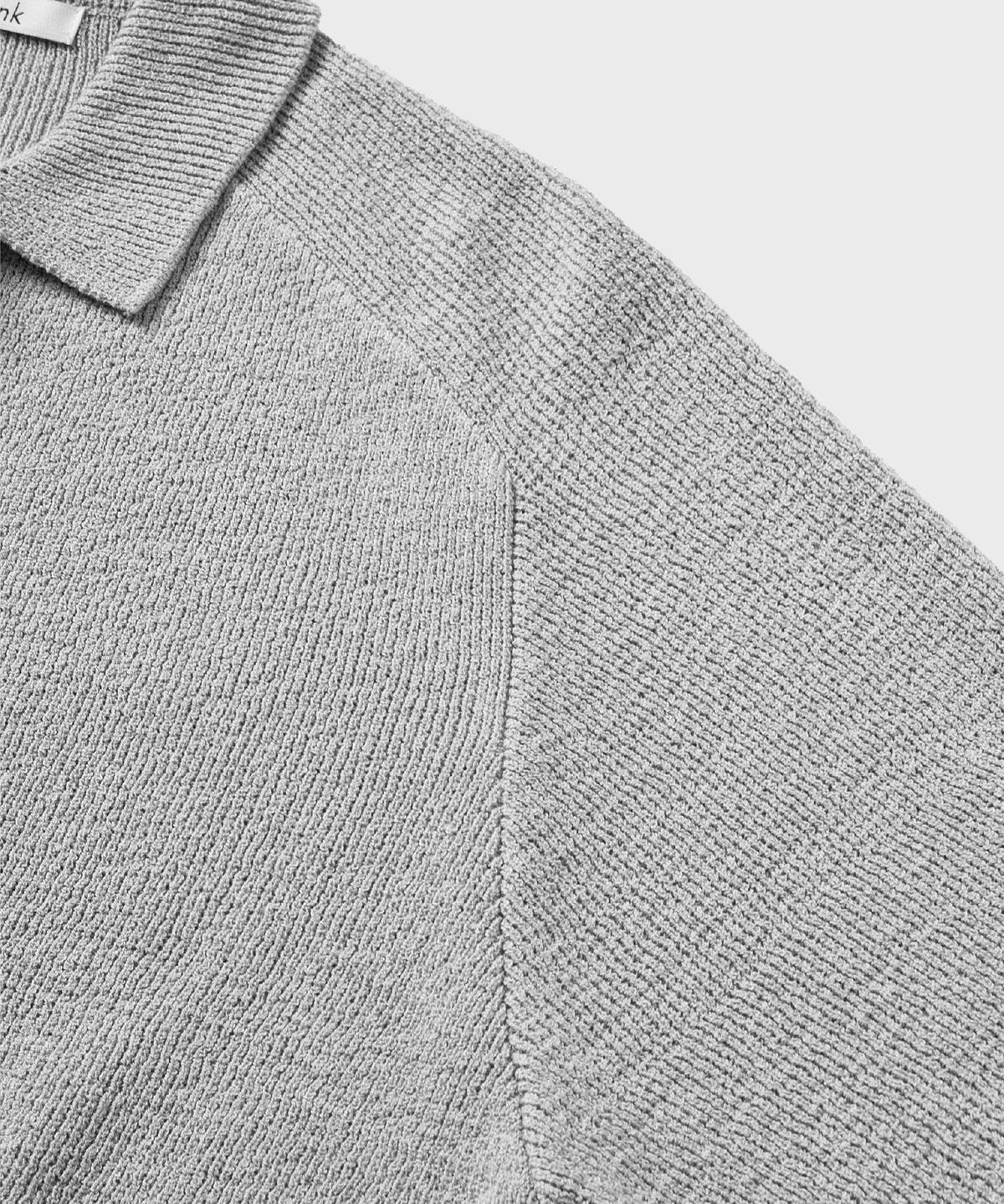 넌블랭크(NONBLANK) 래글런 하프 슬리브 칼라 니트_GREY