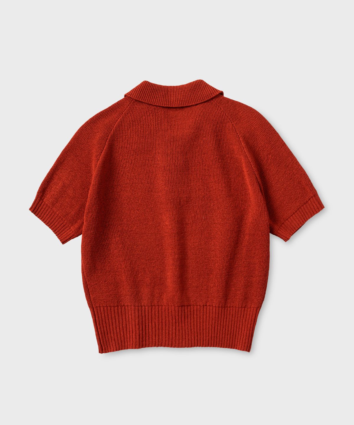 넌블랭크(NONBLANK) 래글런 하프 슬리브 칼라 니트_CRIMSON