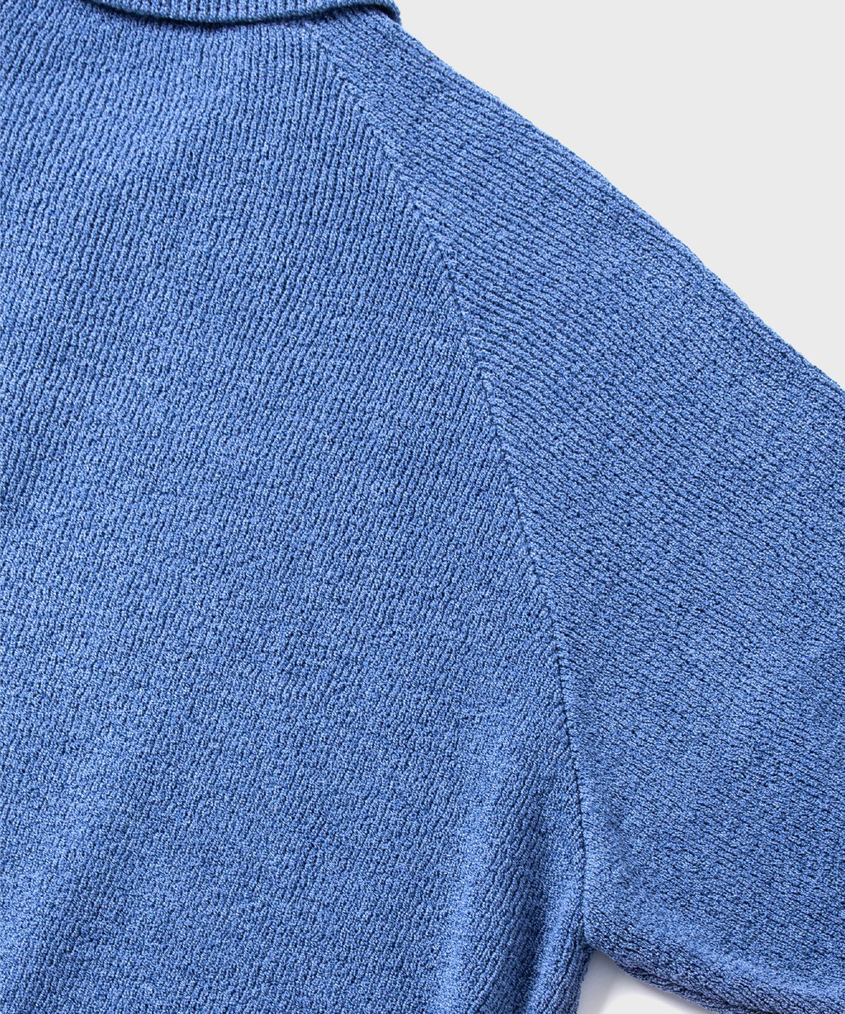 넌블랭크(NONBLANK) 래글런 하프 슬리브 칼라 니트_MELANGE BLUE
