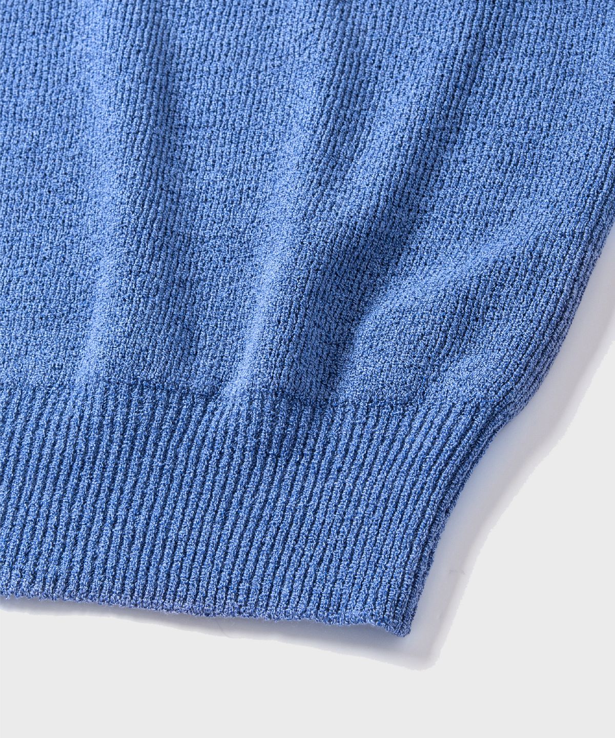 넌블랭크(NONBLANK) 래글런 하프 슬리브 칼라 니트_MELANGE BLUE
