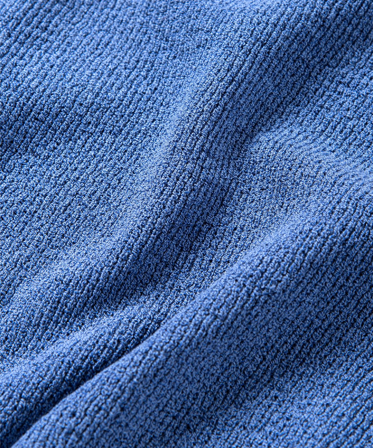 넌블랭크(NONBLANK) 래글런 하프 슬리브 칼라 니트_MELANGE BLUE