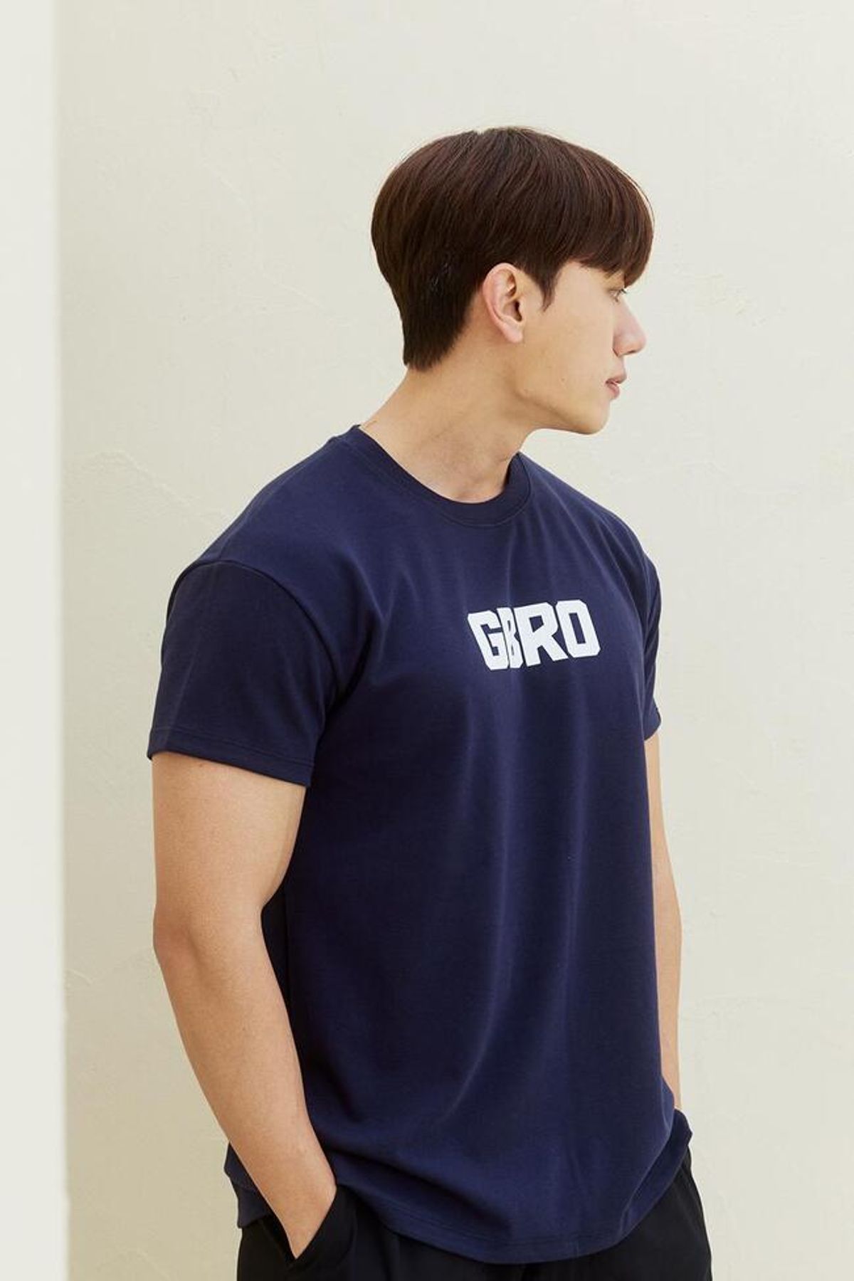 짐브로(GBRO) 메쉬 중간로고 머슬핏 반팔