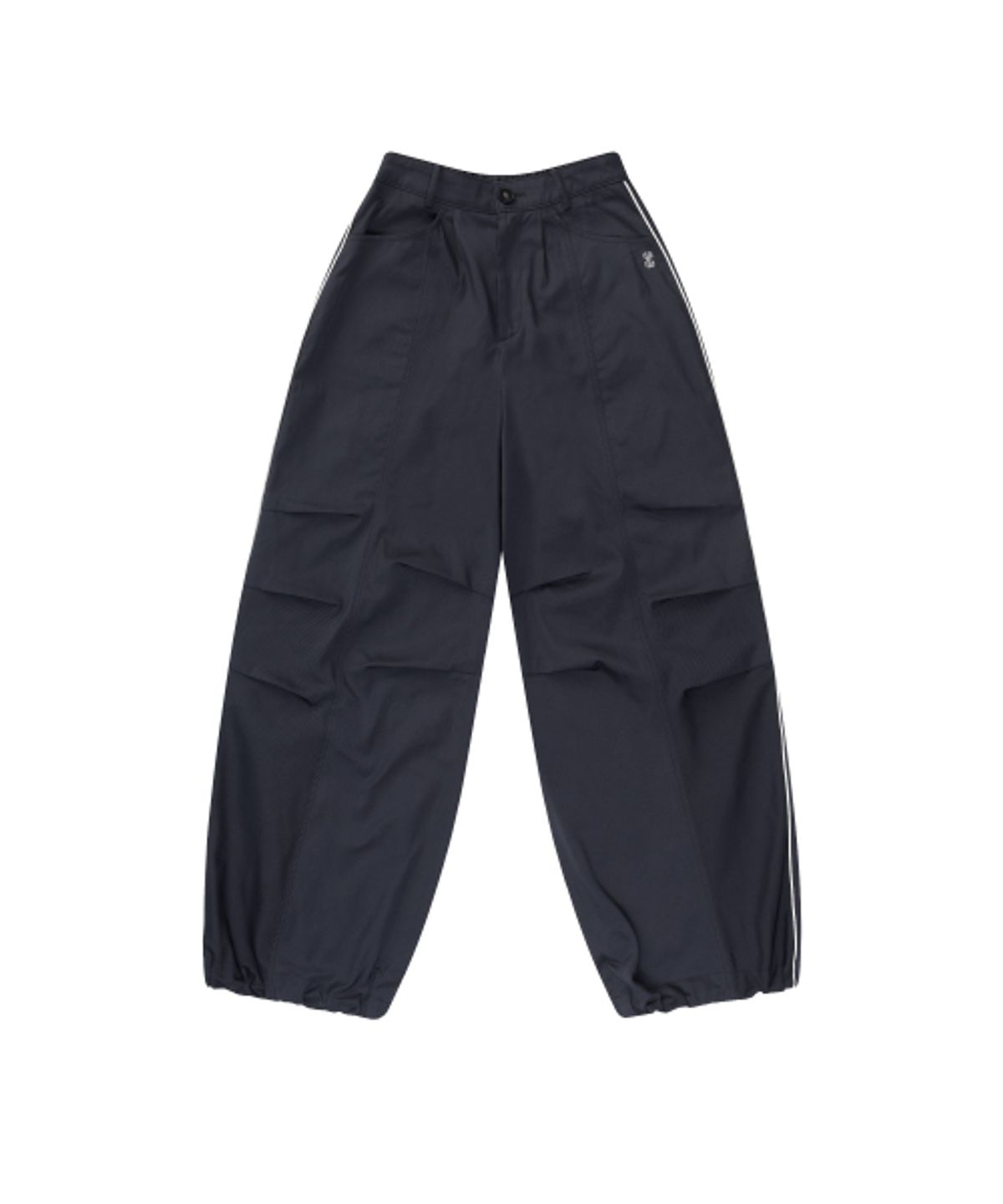 이우가마카라스(IUGAMAKARAS) Piping Pin-Tuck Pants (Dark Gray)