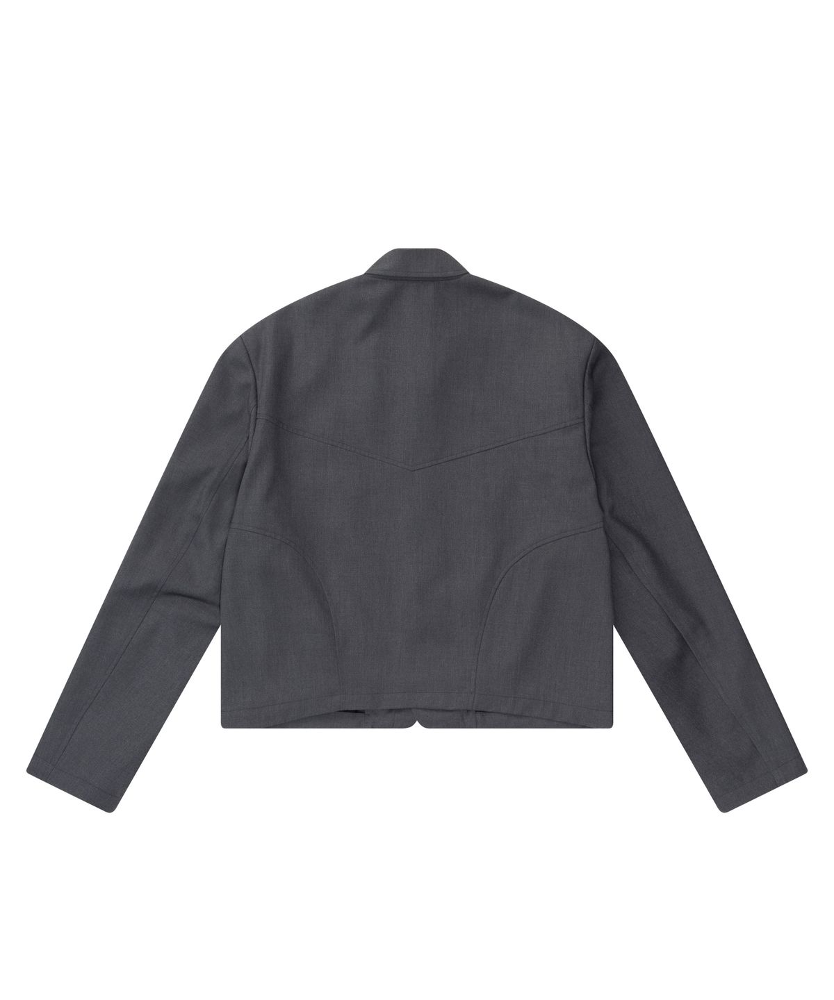 이우가마카라스(IUGAMAKARAS) Hem Button Crop Jacket (Gray)
