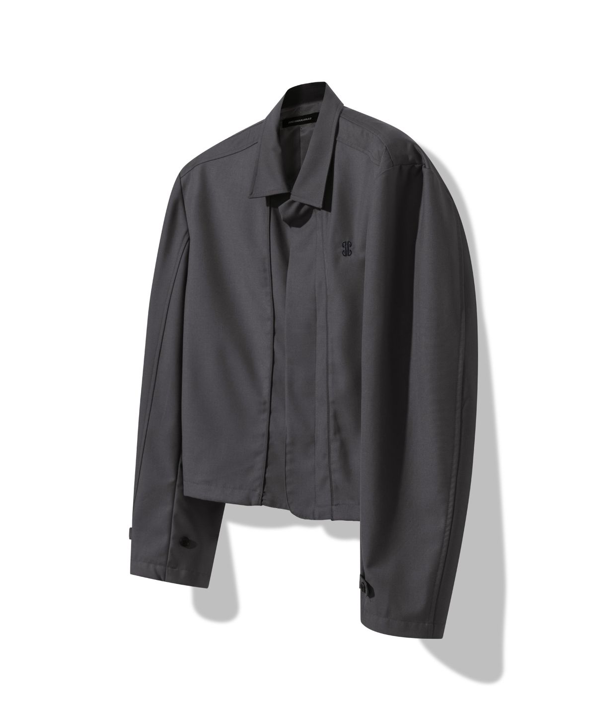 이우가마카라스(IUGAMAKARAS) Hem Button Crop Jacket (Gray)