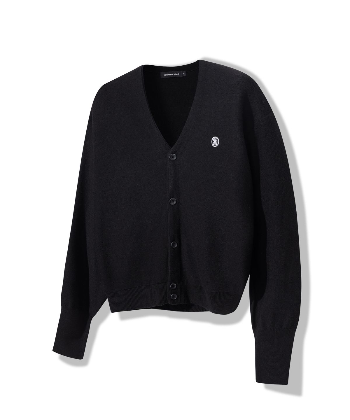 이우가마카라스(IUGAMAKARAS) Short Wappen Cardigan (Black)
