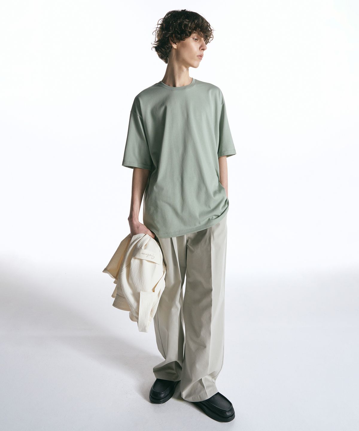 인사일런스(INSILENCE) 와이드 치노 팬츠 GREY BEIGE