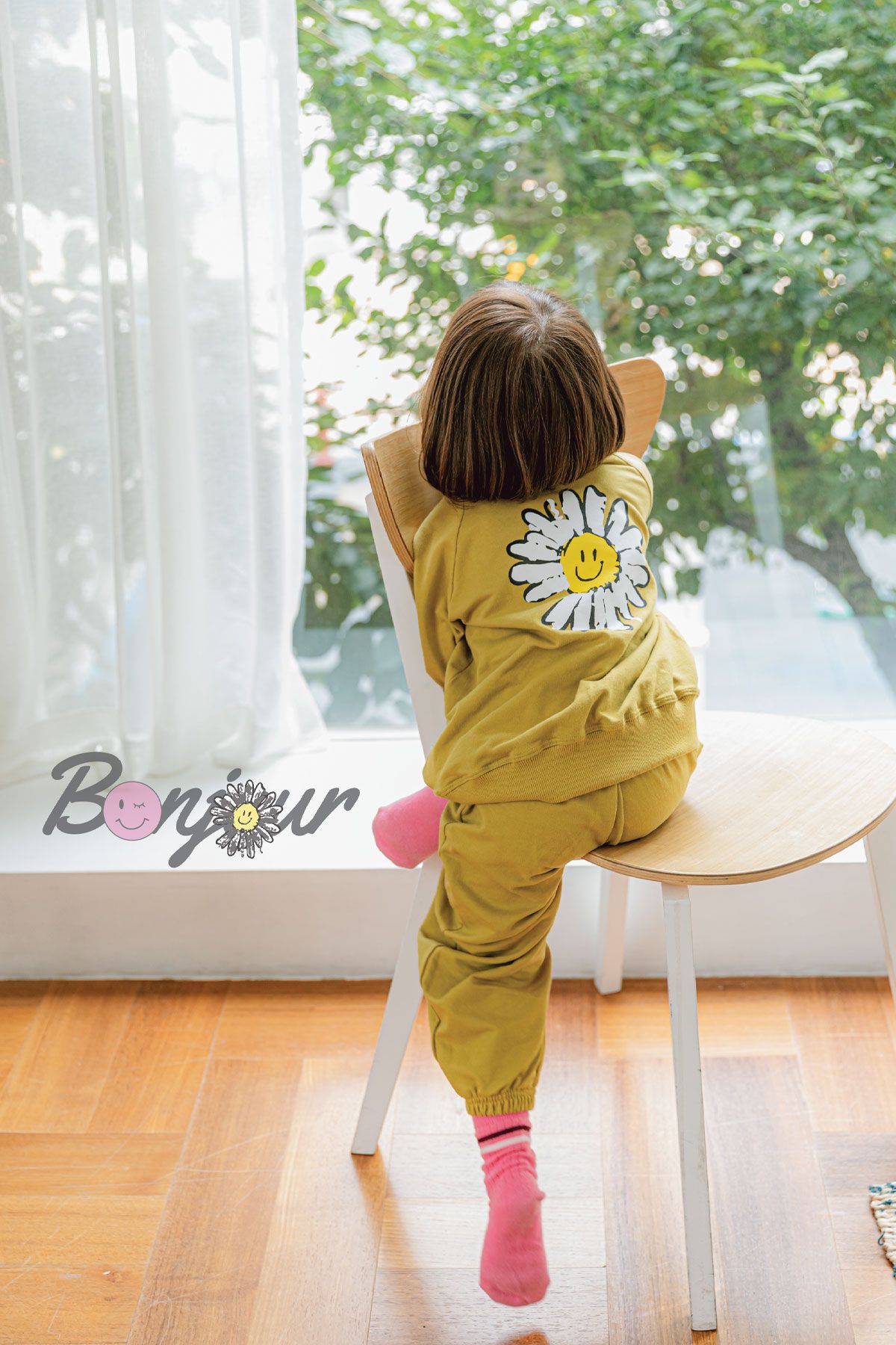 루루삐에르(LOULOU PIERRE) Bonjour 데이지 맨투맨 세트