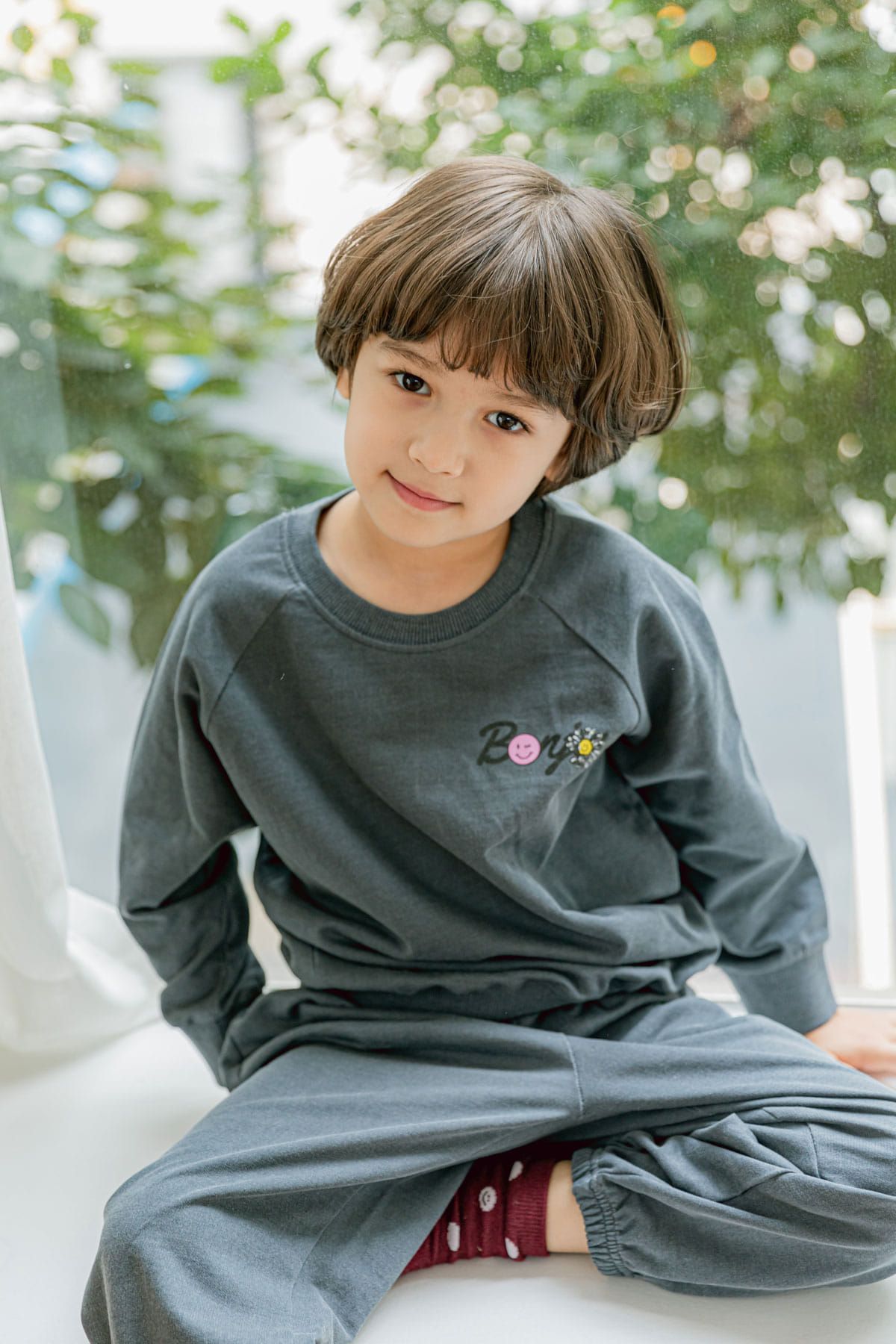 루루삐에르(LOULOU PIERRE) Bonjour 데이지 맨투맨 세트