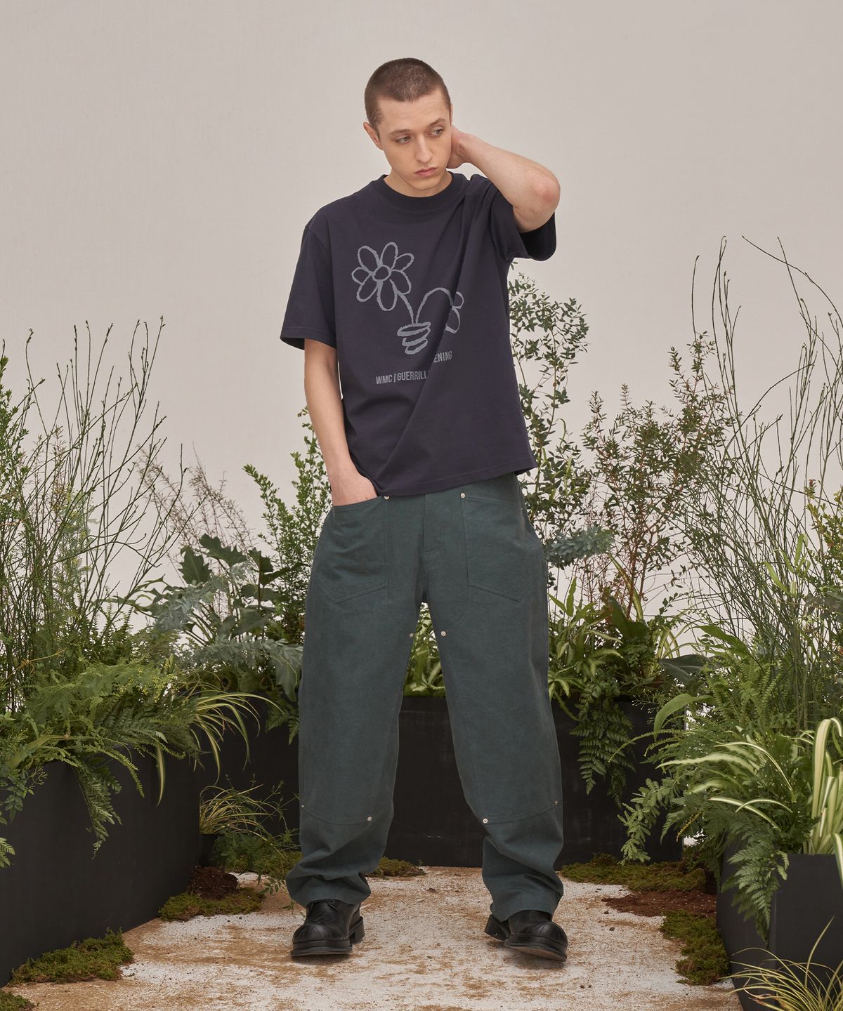 더블유엠씨(WMC) 피그먼트 카펜터 팬츠_DARK GREEN