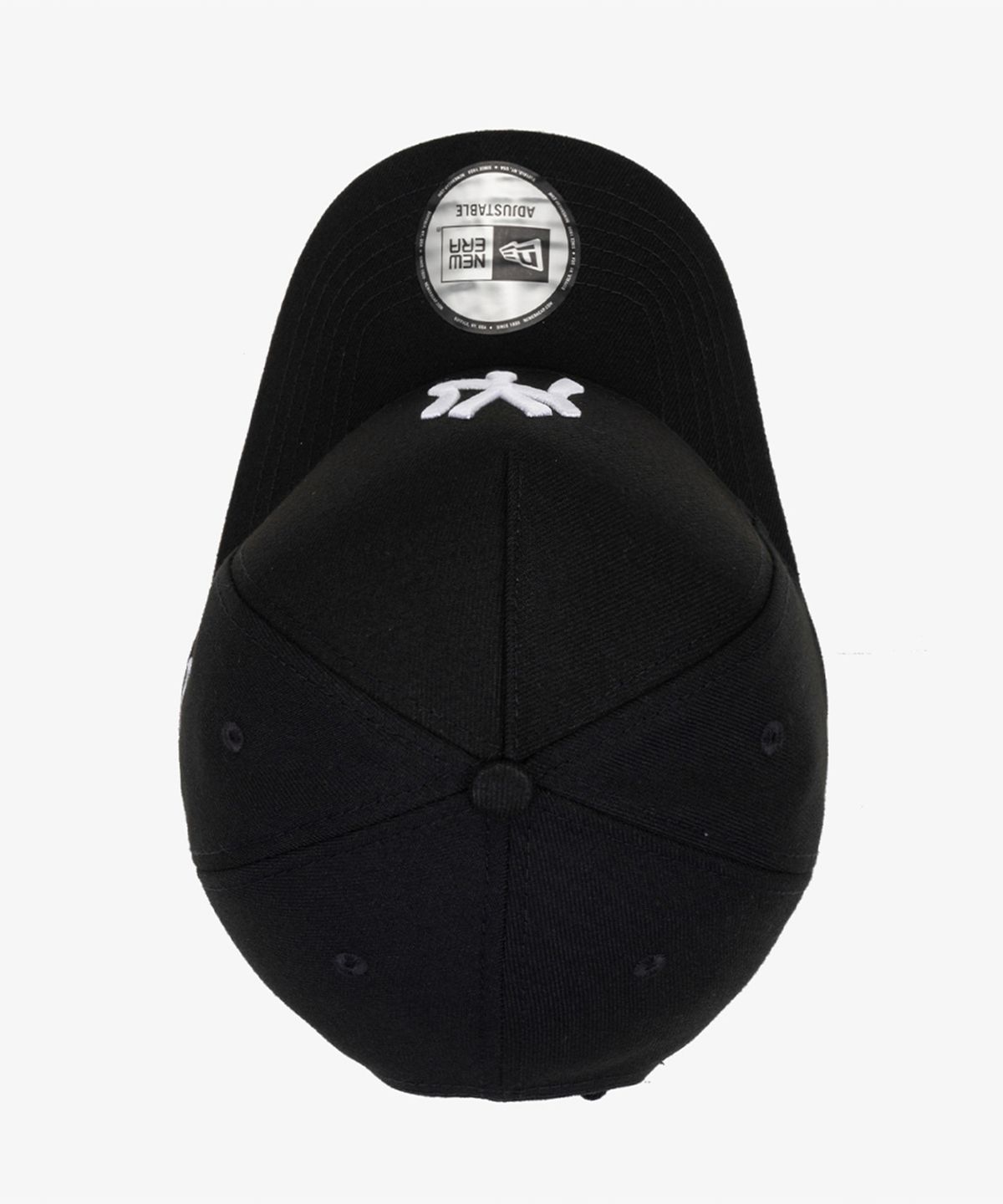뉴에라(NEW ERA) MLB 베이직 뉴욕 양키스 K프레임 볼캡 화이트 온 블랙