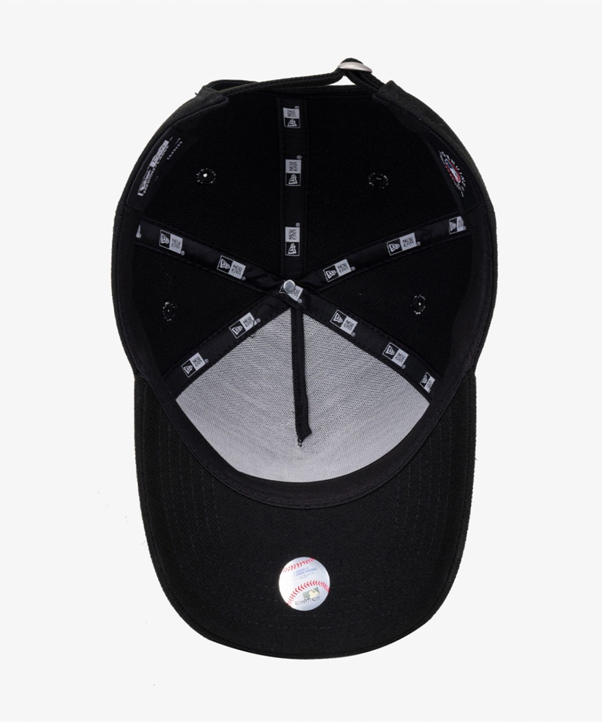 뉴에라(NEW ERA) MLB 베이직 뉴욕 양키스 K프레임 볼캡 화이트 온 블랙
