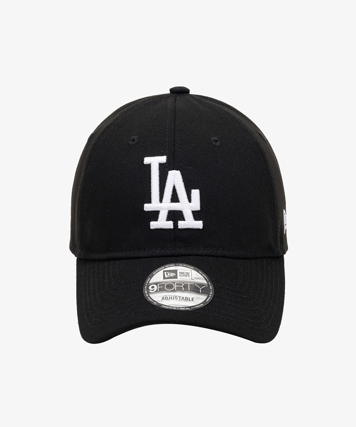 뉴에라(NEW ERA) MLB 베이직 LA 다저스 언스트럭쳐 볼캡 화이트 온 블랙