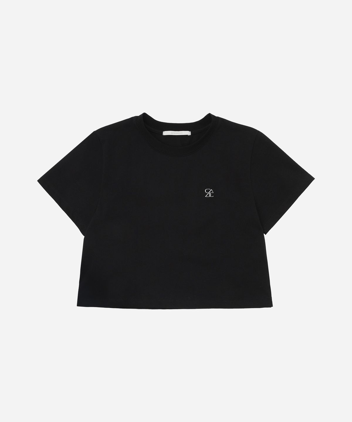 솔트앤초콜릿(SALT AND CHOCOLATE) SAC 로고 오버핏 크롭 티셔츠 블랙 4W2311002
