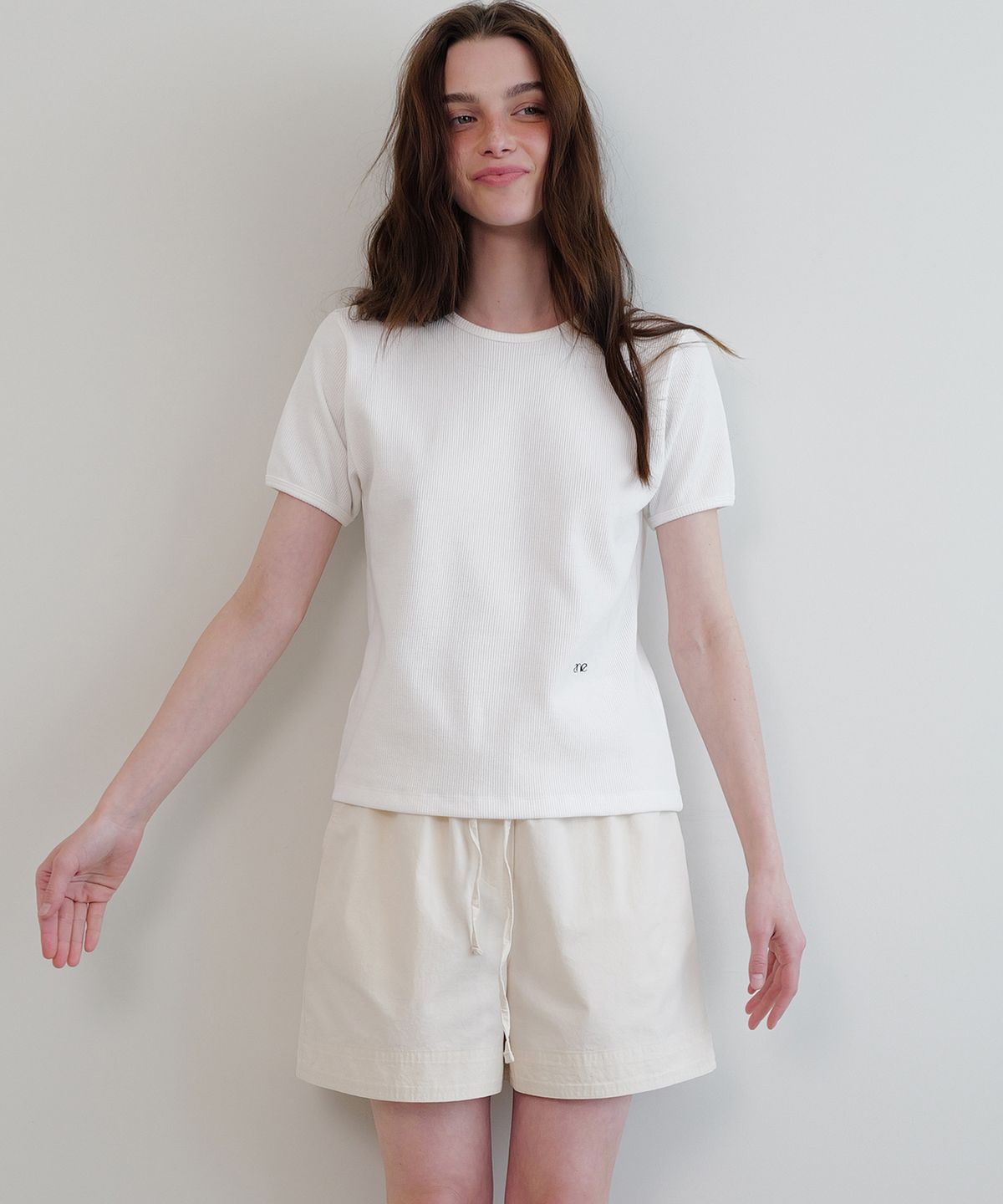 앤니즈(ANDNEEDS) Noah waffle t-shirt (white)
