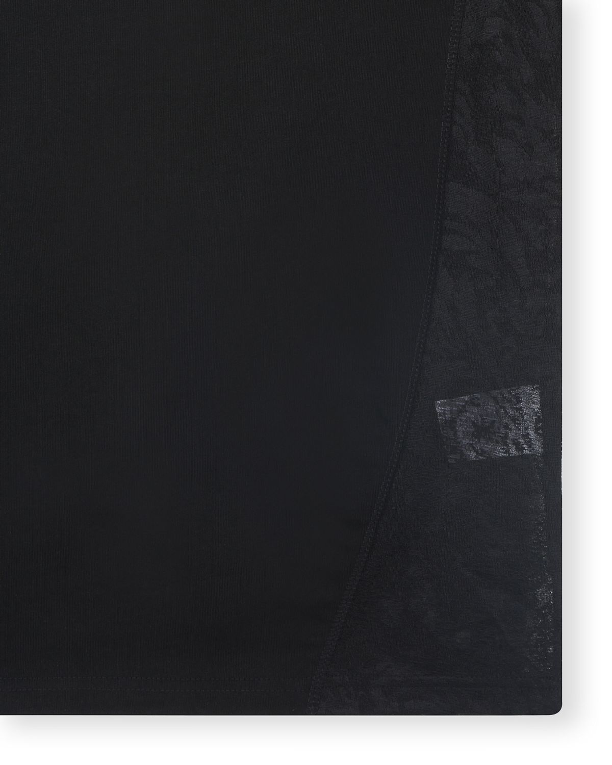 비슬로우(BESLOW) MESH COMBI T-SHIRTS BLACK