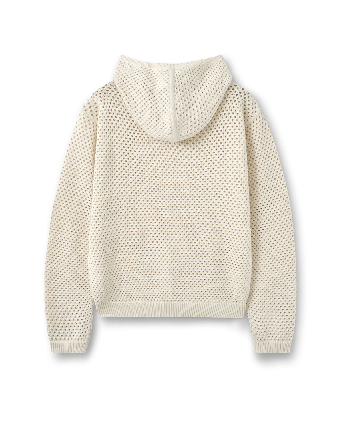 비슬로우(BESLOW) PUNCHING NET HOODED KNIT IVORY