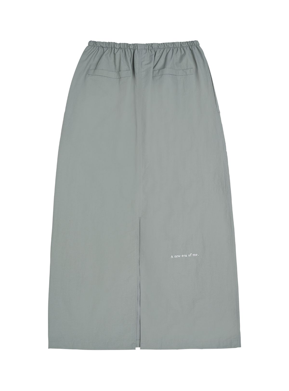 인터레스트(INTEREST) BACK SLIT WINDBREAKER SKIRT_FROSTY GREEN