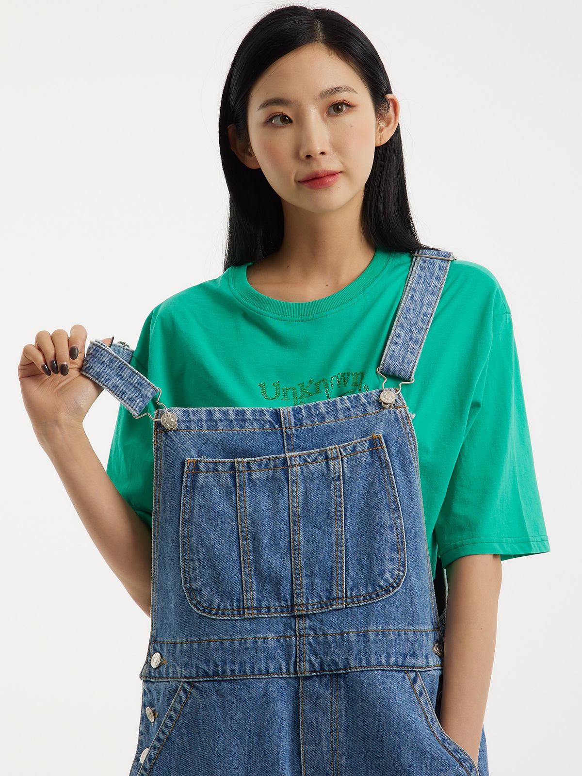 언노운 플라넷(UNKNOWN PLANET) UP-403 스톤 로고 크롭티 4컬러